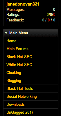 <p>At <a href="https://www.blackhatworld.com">blackhatworld.com</a>, select a category from the main menu on the left side.</p>