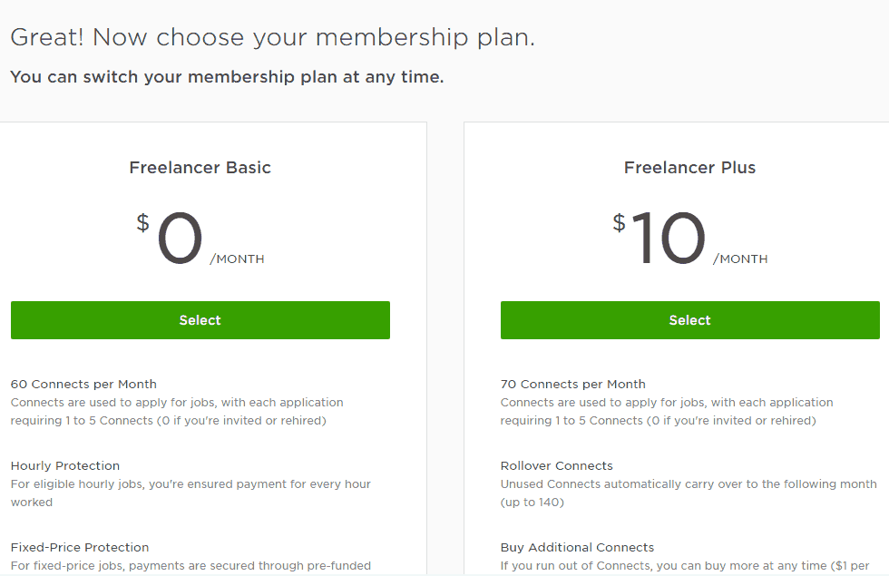 <p>Choose your membership plan.</p>