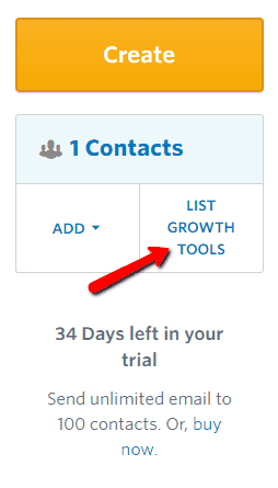 <p>Go to List Growth Tools > Click Create a Sign-Up Form.</p>