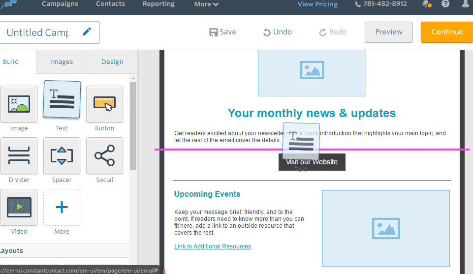 <p>Drag and drop elements from the left to your newsletter.</p>