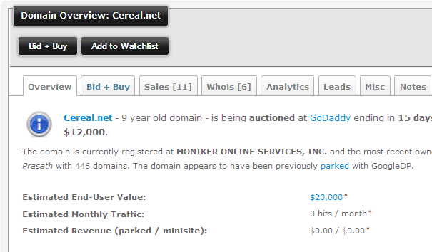 <p>Click on a domain to get the Domain Overview. Go through Overview, Backorder, Sales, Whois, Leads, Analytics, Misc, and Notes. Check Unique Backlink Reports, Website Reports, with a click on its column.</p>