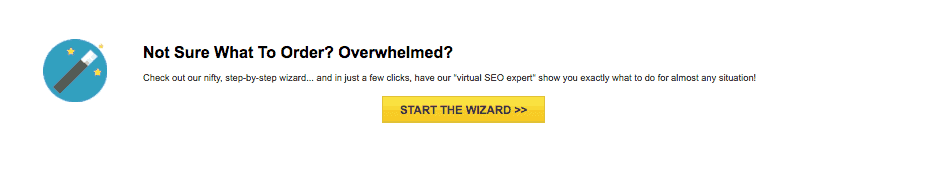 <p>There are many SEO options for you to choose from. If you’re unsure, scroll down and click Start the Wizard.</p>
