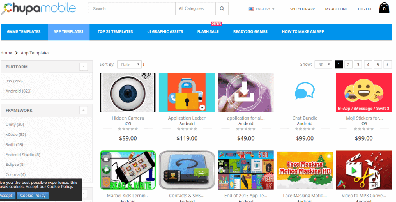 <p>At <a href="http://www.chupamobile.com">http://www.chupamobile.com</a>, browse through a diverse and wide range of over 4,000 apps and games listed on the marketplace. Pick and click the template that you want to go to its page.</p>