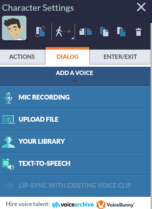 <p>Click the other options on the sidebar like adding voice and entrance/ exit.</p>