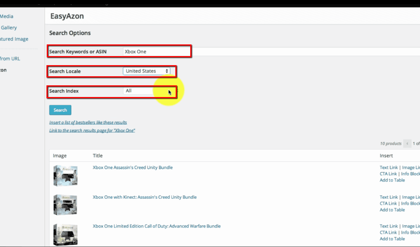 <p>Click on the link type beside your product of choice and configure the settings based on your preference and click Insert. The link will be auto generated and will be viewable on your site.</p>