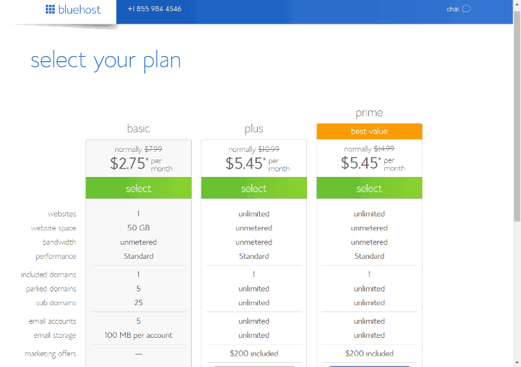 <p>Choose your plan by clicking select on your preferred plan.</p>