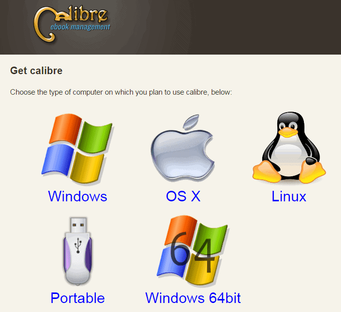 <p>Download Calibre on <a href="https://calibre-ebook.com/download">https://calibre-ebook.com/download</a>.</p>