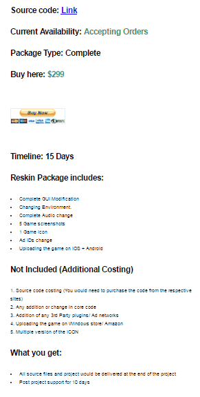 <p>Click the package you want and view info like Source Code link, Package Type, Timeline, and Package Inclusions. Click Buy Here beside source code to see how much it costs.</p> 