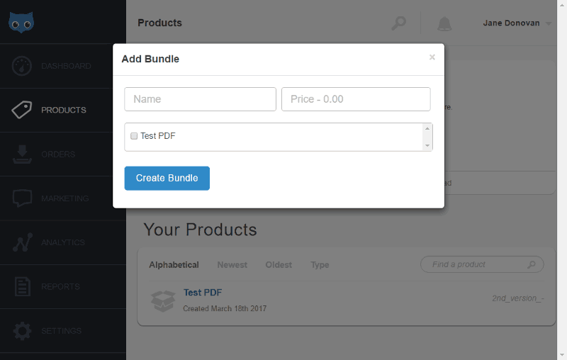 <p>To add a bundle, type in the name and price of your bundle > Select the products that you want to sell together.</p>