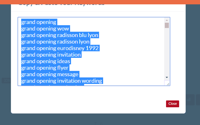 <p>Select the words on the pop-up window to copy and paste them.</p>