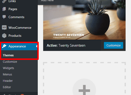 <p>At your WordPress dashboard, go to Appearance > Themes.</p>